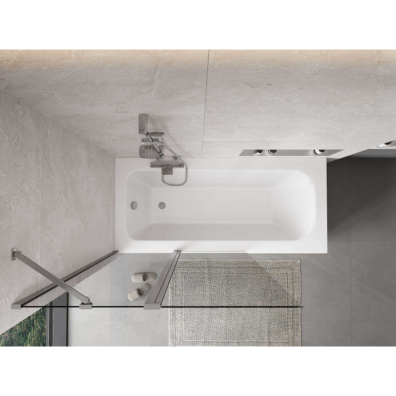 Mexen Mist δίφυλλη οθόνη μπάνιου 110 x 150 cm, διάφανη, χρώμιο - 8A9-110-011-01-00