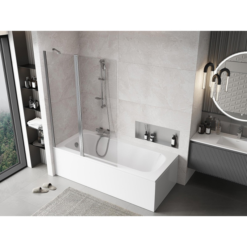 Mexen Mist shower screen 2-panel 120 x 150 cm, transparent, chrome - 8A9-120-011-01-00