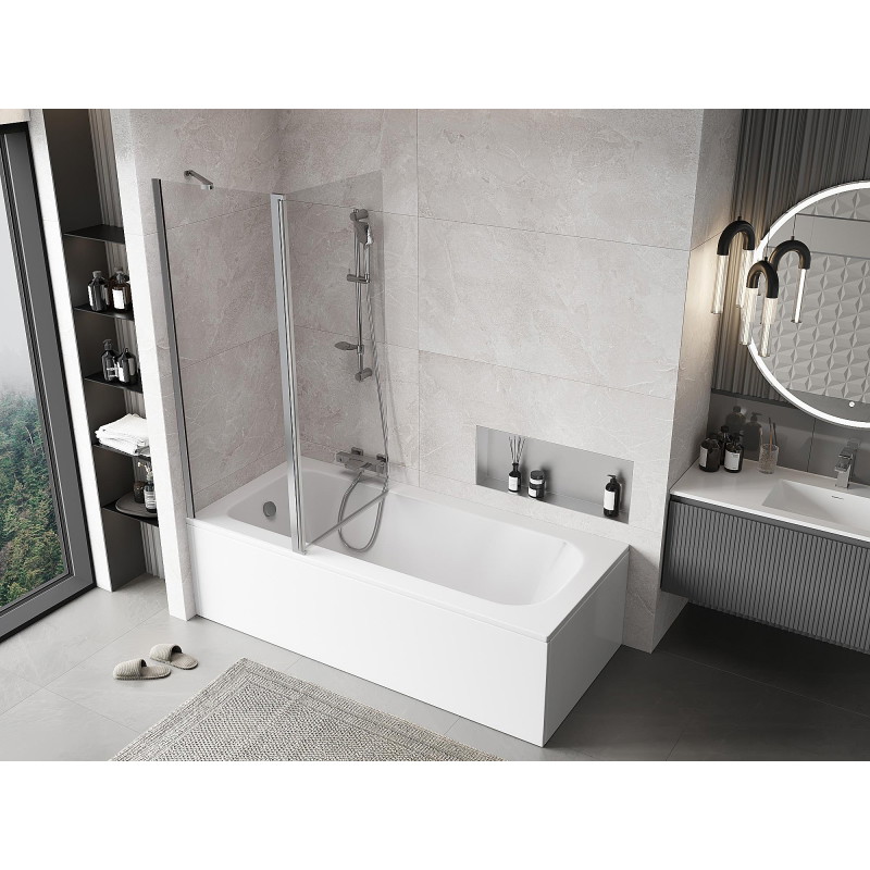 Mexen Mist 2-panel shower screen 130 x 150 cm, transparent, chrome - 8A9-130-011-01-00
