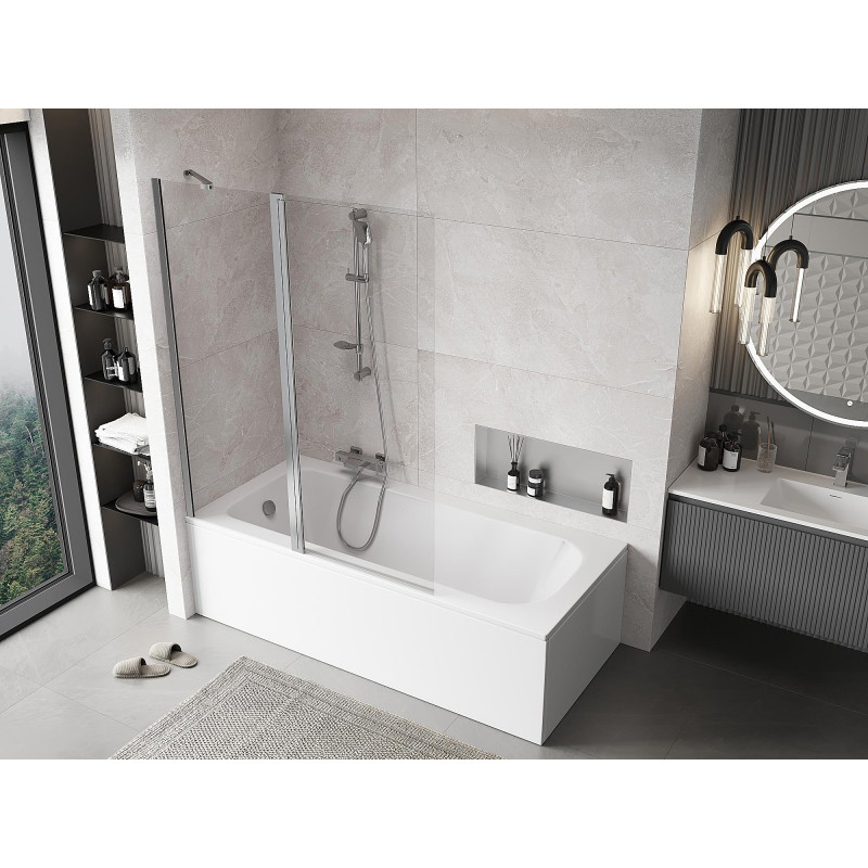 Mexen Mist 2-panel shower screen 130 x 150 cm, transparent, chrome - 8A9-130-011-01-00