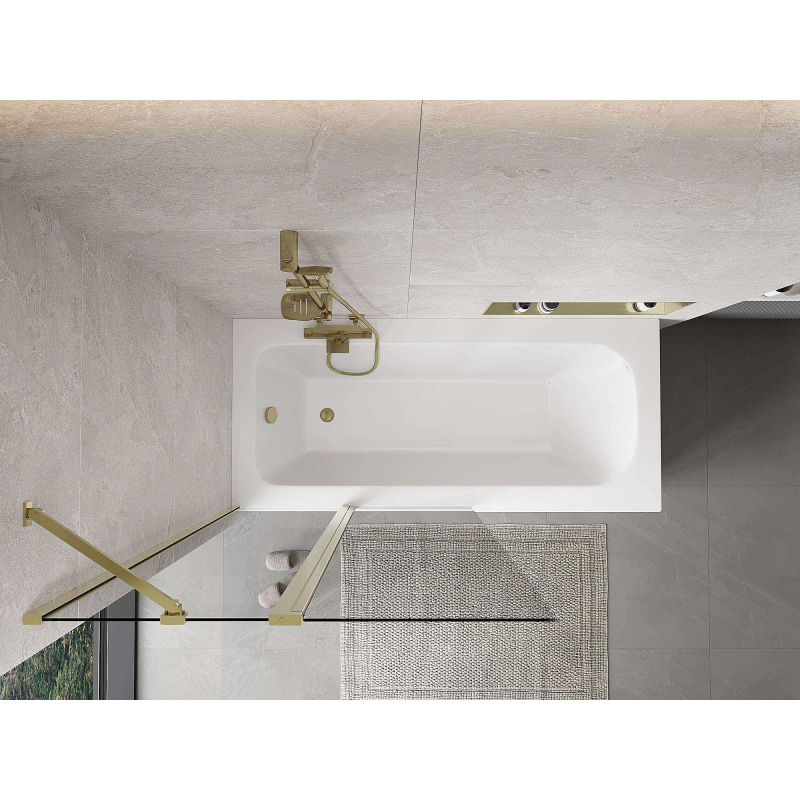 Mexen Mist parete doccia a 2 ante 100 x 150 cm, trasparente, dorato - 8A9-100-011-50-00