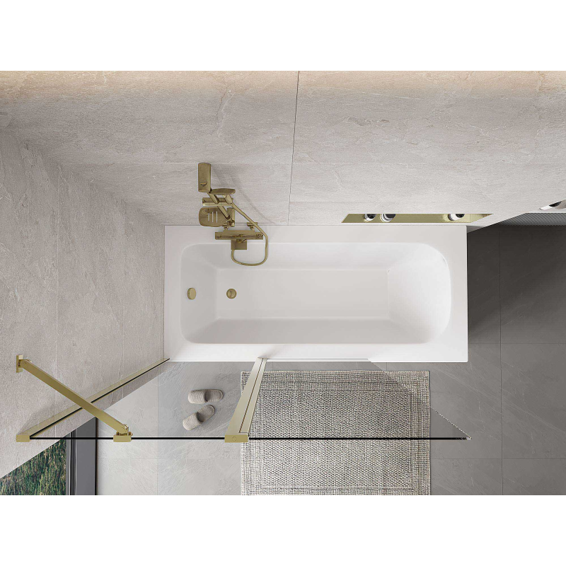 Mexen Mist parete doccia a 2 ante 120 x 150 cm, trasparente, dorato - 8A9-120-011-50-00