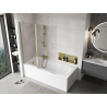 Mexen Mist 2-Panel Bath Screen 140 x 150 cm, Transparent, Gold - 8A9-140-011-50-00
