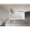 Mexen Mist 2-Panel Bath Screen 140 x 150 cm, Transparent, Gold - 8A9-140-011-50-00