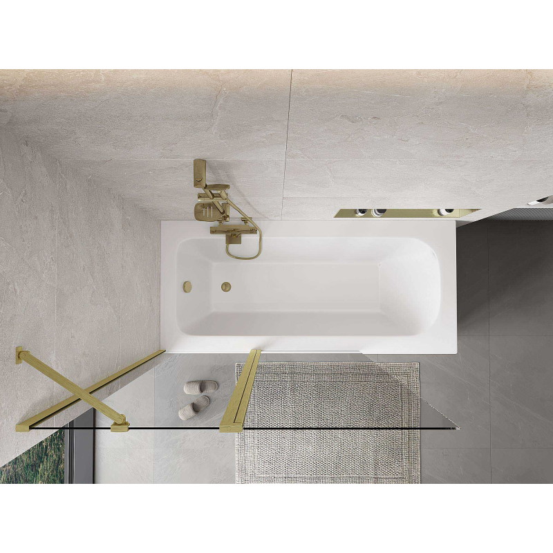 Mexen Mist 2-panel shower screen 120 x 150 cm, transparent, brushed gold - 8A9-120-011-55-00
