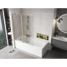 Mexen Mist 2-panel shower screen 130 x 150 cm, transparent, brushed gold - 8A9-130-011-55-00