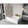 Mexen Mist 2-panel shower screen 140 x 150 cm, transparent, brushed gold - 8A9-140-011-55-00