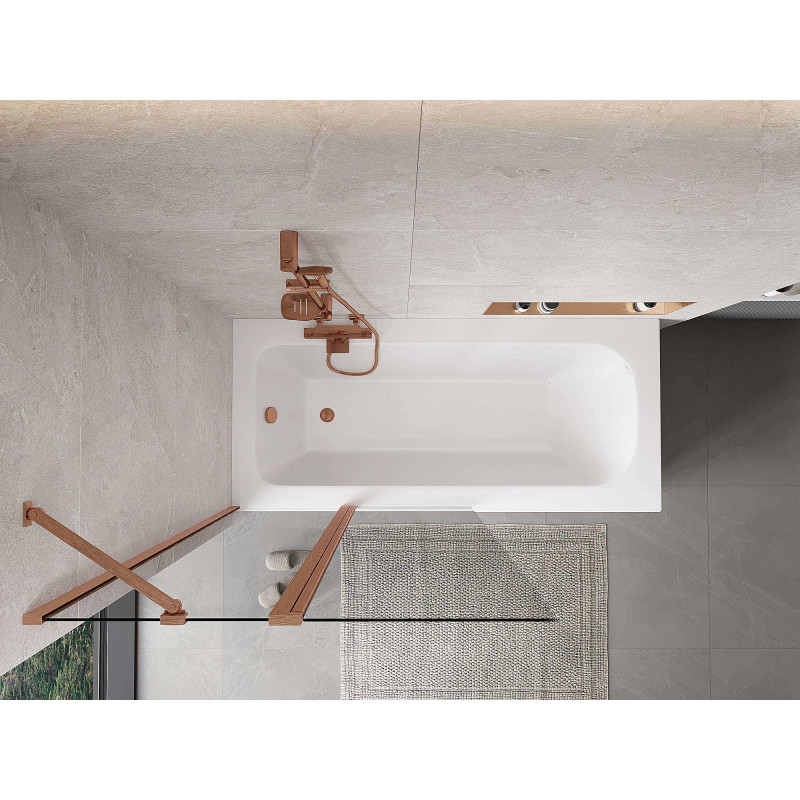 Mexen Mist 2-wing Shower Screen 100 x 150 cm, Transparent, Brushed Copper - 8A9-100-011-65-00