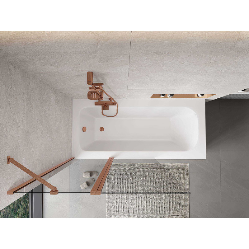 Mexen Mist 2-wing shower screen 110 x 150 cm, transparent, brushed copper - 8A9-110-011-65-00