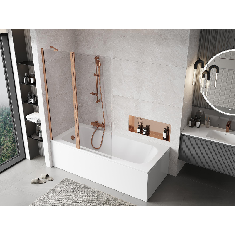 Mexen Mist διαχωριστικό ντους 2-πτυσσόμενο 120 x 150 cm, διάφανο, βουρτσισμένος