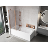 Mexen Mist 2-panel bath screen 120 x 150 cm, transparent, brushed copper - 8A9-120-011-65-00