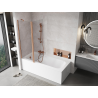 Mexen Mist 2-wing shower screen 130 x 150 cm, transparent, brushed copper - 8A9-130-011-65-00