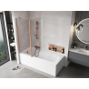 Mexen Mist 2-wing shower screen 140 x 150 cm, transparent, brushed copper - 8A9-140-011-65-00