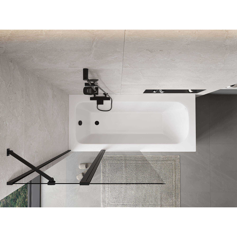 Mexen Mist parete doccia a due ante 100 x 150 cm, trasparente, nero - 8A9-100-011-70-00