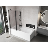 Mexen Mist 2-panel shower screen 130 x 150 cm, transparent, black - 8A9-130-011-70-00