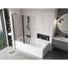 Mexen Mist paroi de baignoire à 2 volets 140 x 150 cm, transparent, noir - 8A9-140-011-70-00