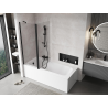 Mexen Mist 2-panel shower screen 140 x 150 cm, transparent, black - 8A9-140-011-70-00