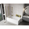 Mexen Mist L bath screen 2-winged 100 x 150 cm, transparent, gold - 8A9L-100-011-50-00
