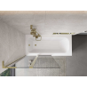 Mexen Mist L badscherm 2-delig 100 x 150 cm, transparant, goud - 8A9L-100-011-50-00