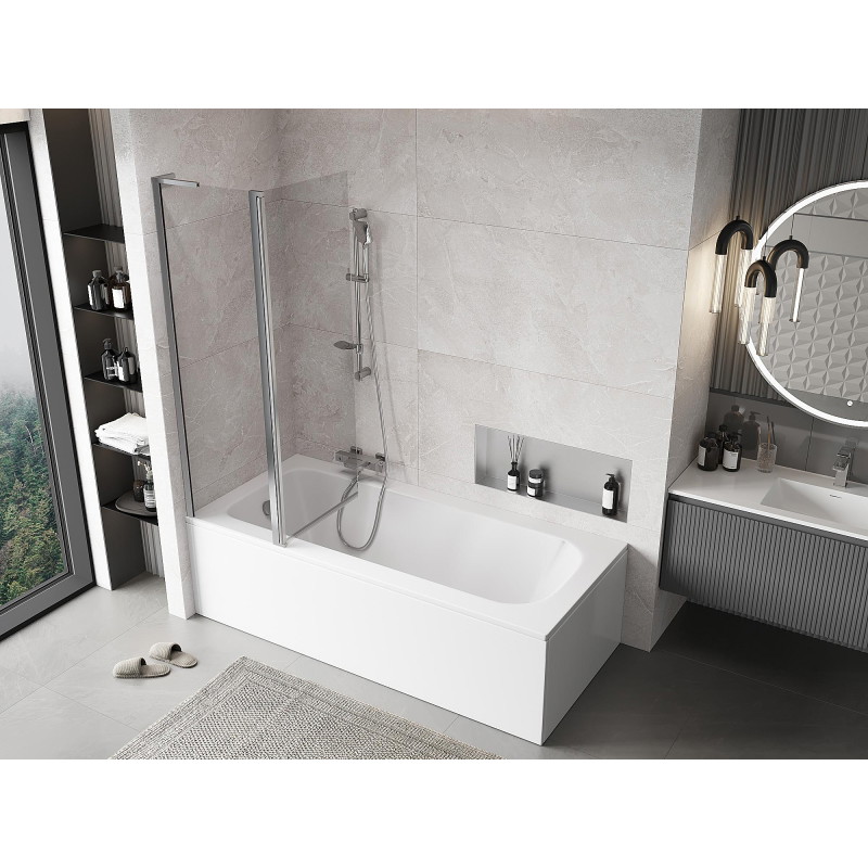 Mexen Mist L Bath Screen 2-panel 110 x 150 cm, transparent, chrome - 8A9L-110-011-01-00