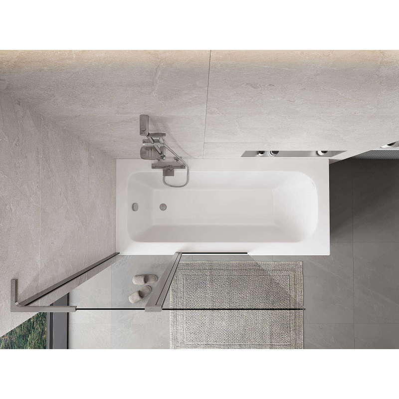 Mexen Mist L διπλή πτυσσόμενη παρεκτροπή 110 x 150 cm, διαφανής, χρώμιο