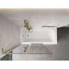 Mexen Mist L badwand 2-delig 110 x 150 cm, transparant, goud - 8A9L-110-011-50-00