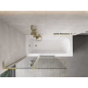 Mexen Mist L δίφυλλη πόρτα μπάνιου 110 x 150 cm, διαφανής, χρυσή - 8A9L-110-011-50-00
