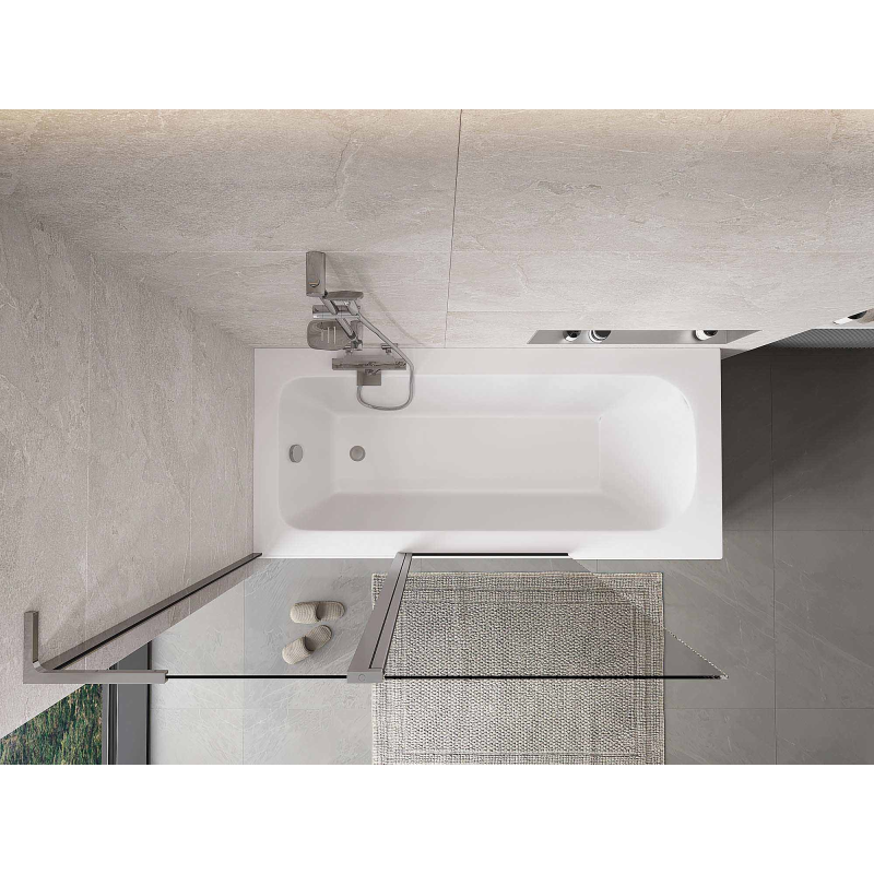 Mexen Mist L paravento per vasca da bagno a 2 ante 120 x 150 cm, trasparente, cromo - 8A9L-120-011-01-00