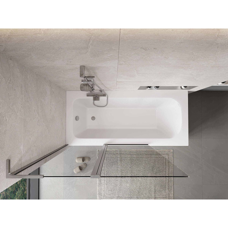 Mexen Mist L vannisein 2-osaline 120 x 150 cm, läbipaistev, kroom - 8A9L-120-011-01-00