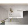 Mexen Mist L parete vasca a 2 ante 100 x 150 cm, trasparente, oro spazzolato - 8A9L-100-011-55-00