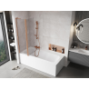 Mexen Mist L 2-wing bath screen 100 x 150 cm, transparent, brushed copper - 8A9L-100-011-65-00