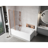 Mexen Mist L 2-wing bath screen 100 x 150 cm, transparent, brushed copper - 8A9L-100-011-65-00