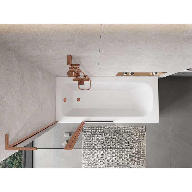 Mexen Mist L paroi de douche à 2 volets 100 x 150 cm, transparent, cuivre brossé - 8A9L-100-011-65-00