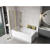 Mexen Mist L 2-panel bath screen 110 x 150 cm, transparent, brushed gold - 8A9L-110-011-55-00