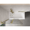 Mexen Mist L paravento vasca da bagno a 2 ante 110 x 150 cm, trasparente, oro spazzolato - 8A9L-110-011-55-00