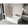 Mexen Mist L bath screen 2-wing 110 x 150 cm, transparent, brushed copper - 8A9L-110-011-65-00