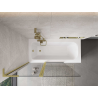 Mexen Mist L badscherm 2-delig 120 x 150 cm, transparant, goud geborsteld - 8A9L-120-011-55-00