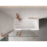 Mexen Mist L δίφυλλη οθόνη μπάνιου 120 x 150 cm, διαφανής, βουρτσισμένος χαλκός