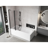 Mexen Mist L 2-wing Bath Screen 110 x 150 cm, Transparent, Black - 8A9L-110-011-70-00