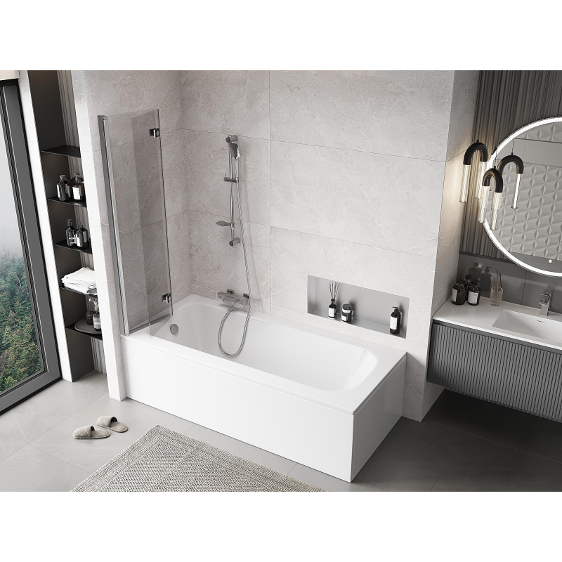 Mexen Mist duschvägg 2-delad vänster 80 x 150 cm, transparent, krom - 8A9-080-002-01-00-L