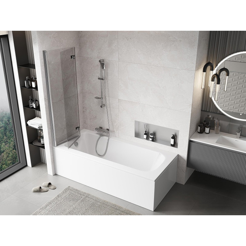 Mexen Mist 2-panel left bath screen 100 x 150 cm, transparent, chrome - 8A9-100-002-01-00-L