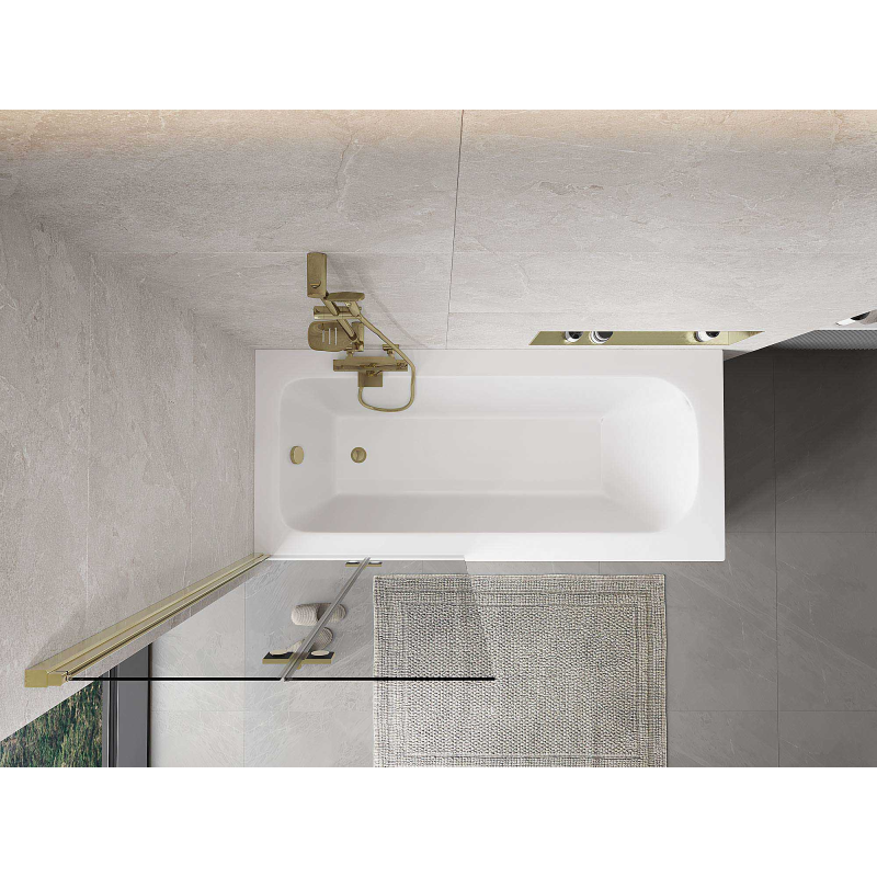 Mexen Mist paroi de douche 2 volets gauche 80 x 150 cm, transparent, doré - 8A9-080-002-50-00-L