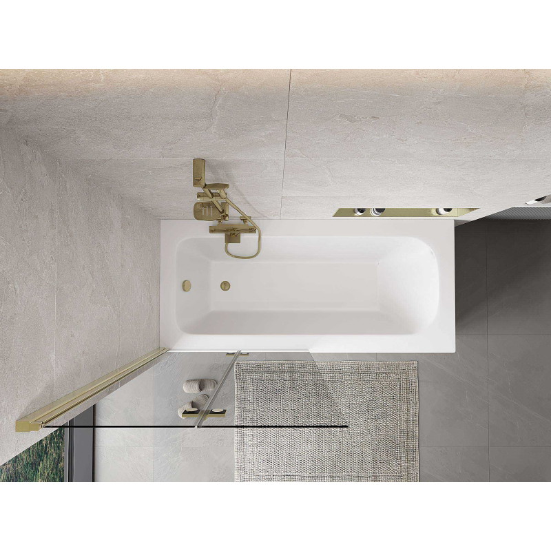 Mexen Mist 2-panel left shower screen 90 x 150 cm, transparent, gold - 8A9-090-002-50-00-L