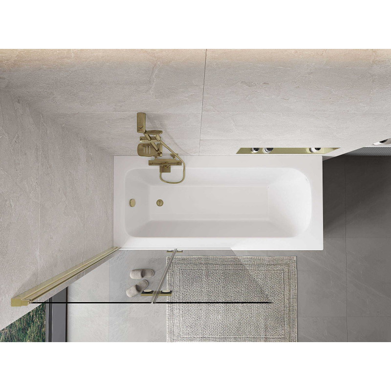 Mexen Mist 2-panel left shower screen 100 x 150 cm, transparent, gold - 8A9-100-002-50-00-L