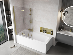 Mexen Mist 2-wing Left Shower Screen 110 x 150 cm, Transparent, Gold - 8A9-110-002-50-00-L