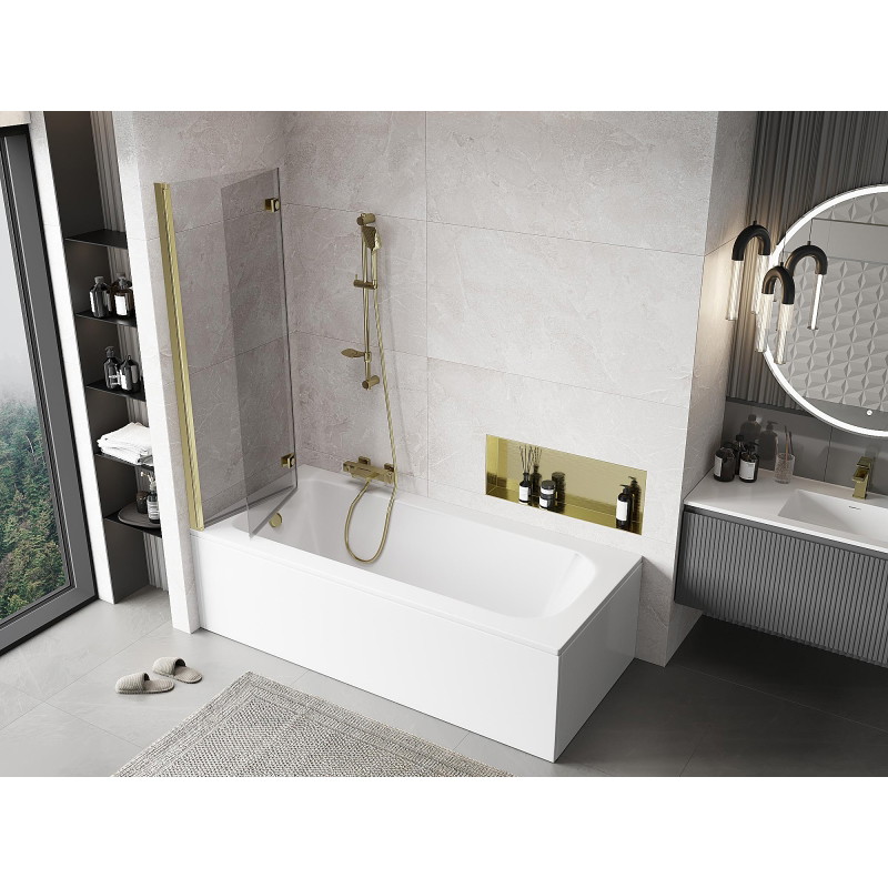 Mexen Mist 2-wing Left Shower Screen 110 x 150 cm, Transparent, Gold - 8A9-110-002-50-00-L