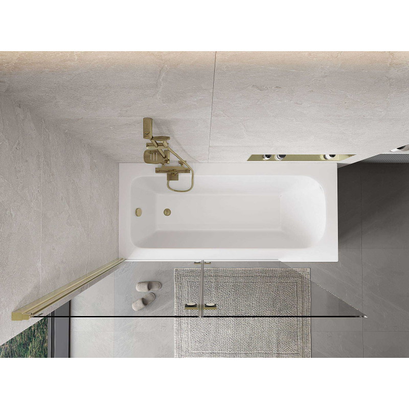 Mexen Mist shower screen 2-wing left 130 x 150 cm, transparent, gold - 8A9-130-002-50-00-L