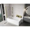 Mexen Mist badwand 2-delig links 80 x 150 cm, transparant, goud geborsteld - 8A9-080-002-55-00-L