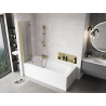 Mexen Mist 2-panel left shower screen 80 x 150 cm, transparent, brushed gold - 8A9-080-002-55-00-L