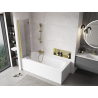 Mexen Mist shower screen, 2-panel left 90 x 150 cm, transparent, brushed gold - 8A9-090-002-55-00-L